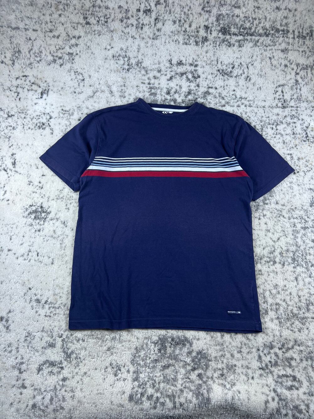 Vintage Navy Blue Stripped Shirt - XL